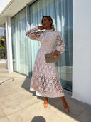 Luna’s Celestial Harmony Lace Midi Dress 0