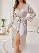 Women's Floral Print Dressing Gown Robe 2