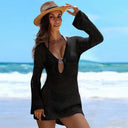 Hollow Knit V-Neck Mini Dress 7