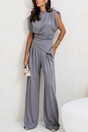 Luna’s Poised Allure Draped Two-Piece Set 0
