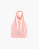 Anastasia Halter Backless Satin Top 14