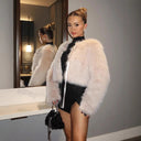 Women's Faux Fox Fur Coat Jacket 10