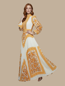 Women’s Pleated Maxi Evening Dress – High Neck Long Sleeve Formal Gown 3