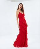 Isolde Sleeveless Ruffle Maxi Dress