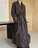 Shiela Maxi Trench Coat in imitation leather 0