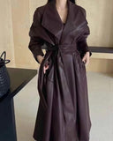 Shiela Maxi Trench Coat in imitation leather 1