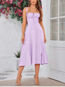 Marianne Cut-Out Chiffon Midi Corset Dress