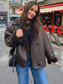 Luna’s Urban Allure Oversized Shearling Coat 0