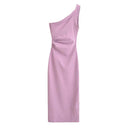 One-Shoulder Asymmetric Midi Dress 4