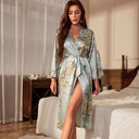 Women's Elegant Floral Dressing Gown Robe 9