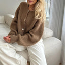 Freya Knitted Cardigan with Fuzzy Texture 0