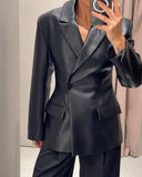 Stella Blazer in imitation leather 0