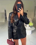 Stella Blazer in imitation leather 2
