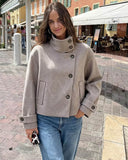 Ramona coat with stand-up collar 0
