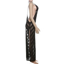 Sheer Mesh Halter Open Back Maxi Dress 4