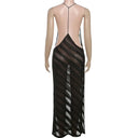 Sheer Mesh Halter Open Back Maxi Dress 5