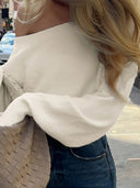 Aubrey Fitted Off-Shoulder Knit Sweater 2