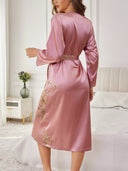 Women's Floral Print Dressing Gown Robe 4