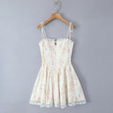 Lace Stitching Tie-Waist Mini Dress 4