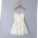 Lace Stitching Tie-Waist Mini Dress 5
