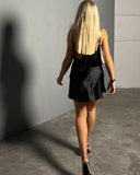 Colleen Satin Halter Draped Mini Dress 4