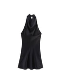 Colleen Satin Halter Draped Mini Dress 6