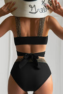 Elegant Golden Cross Straps High-Waisted Bikini 2