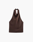 Anastasia Halter Backless Satin Top 1