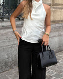 Anastasia Halter Backless Satin Top 2