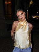 Anastasia Halter Backless Satin Top 6