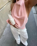 Anastasia Halter Backless Satin Top 7