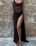 Olga One Shoulder Lace Maxi Dress 0