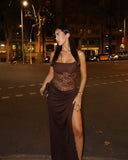 Olga One Shoulder Lace Maxi Dress 7