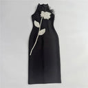 Backless Feather Embellished Midi Dress 3