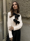 Textured Sequin Jacket with Velvet Bow Detail 2