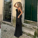 Vintage Polka Dot V-Neck Maxi Dress 2