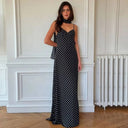 Vintage Polka Dot V-Neck Maxi Dress 4