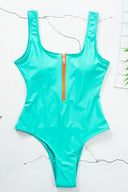 V-Neck Hollow Zipper Swimsuit 11