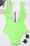 V-Neck Hollow Zipper Swimsuit 6