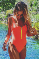 V-Neck Hollow Zipper Swimsuit 7