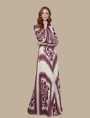 Women’s Pleated Maxi Evening Dress – High Neck Long Sleeve Formal Gown 1