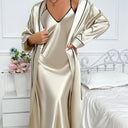 2-Piece Pyjama Set with Long Sleeve Robe and Slip Dress 5