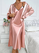 2-Piece Pyjama Set with Long Sleeve Robe and Slip Dress 6