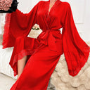 Women's Long Lace Dressing Gown Robe 0