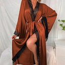 Women's Long Lace Dressing Gown Robe 10