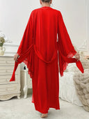 Women's Long Lace Dressing Gown Robe 2