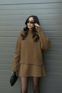 Women’s Knitted Sweater & Skirt Set – Long Sleeve, Mini, Co-Ord 3