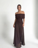Geneviève Graceful Off-Shoulder Maxi Dress