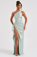 Women’s Asymmetric Evening Maxi Dress – Elegant Gown with High Split 9