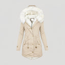 Women’s Winter Parka – Faux Fur Hood and Belted Design 3